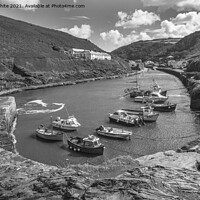 Buy canvas prints of Boscastle in black and white by Kevin White
