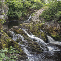 Buy canvas prints of Ingleton waterfalls by Kevin White