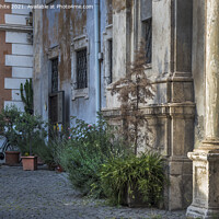 Buy canvas prints of Italian court yard Rome by Kevin White