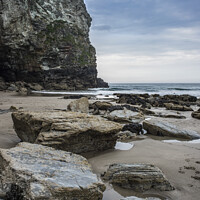 Buy canvas prints of beach at Trebarwith Strand Cornwall by Kevin White