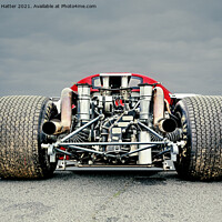 Buy canvas prints of Lola T70 engine and tyres. by Peter Hatter