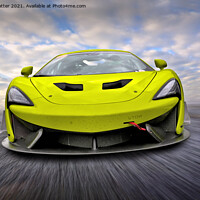 Buy canvas prints of Lime Green GT Racing Car.  by Peter Hatter