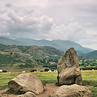Buy canvas prints of Castlerigg Stone Circle view. by Peter Hatter