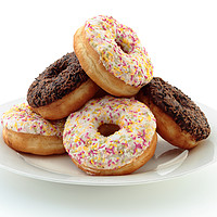 Buy canvas prints of Doughnuts on a Plate. by Peter Hatter