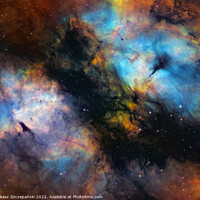 Buy canvas prints of Gas storm in Cygnus, center of Butterfly Nebula (IC 1318) by Łukasz Szczepański