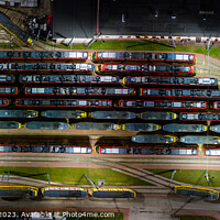 Buy canvas prints of Tram depot aerial landscape by Łukasz Szczepański