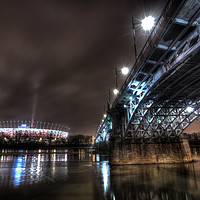 Buy canvas prints of National Stadion, Poniatowski Bridge, Warsaw by Łukasz Szczepański