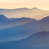 Buy canvas prints of Sunrise over distant mountains by Łukasz Szczepański