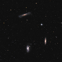 Buy canvas prints of Deep space objects: three galaxies (Leo Triplet) by Łukasz Szczepański