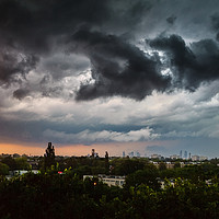 Buy canvas prints of Extreme stormy clouds over the city by Łukasz Szczepański