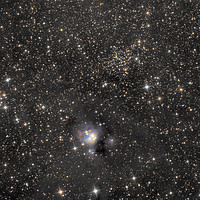 Buy canvas prints of Deep space - reflection nebula IC 5134 among stars by Łukasz Szczepański