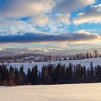 Buy canvas prints of Winter mountain panorama by Łukasz Szczepański