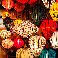 Buy canvas prints of Colorful traditional Vietnam lanterns by Łukasz Szczepański