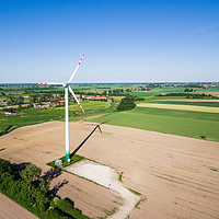 Buy canvas prints of Aerial view of windmill at the countryside  by Łukasz Szczepański