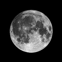 Buy canvas prints of Full moon isolated on black night sky background by Łukasz Szczepański
