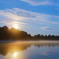 Buy canvas prints of Full moon over the lake by Łukasz Szczepański