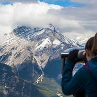 Buy canvas prints of Sulphur mountain spotting scope by Kevin Livingstone
