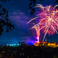 Buy canvas prints of Fireworks above Edinburgh Castle, Hogmanay 2015. by Kevin Livingstone