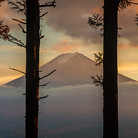 Buy canvas prints of Sunset by Mt Fuji by Kevin Livingstone