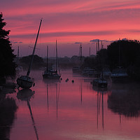 Buy canvas prints of Sunrise on the River Frome at Wareham, Dorset by maria munn