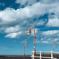 Buy canvas prints of Ornate Lamps on Colwyn Bay Pier by Linda Cooke