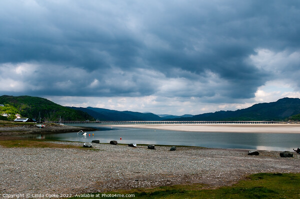Mawddach Estuary and Barmouth Viaduct Picture Board by Linda Cooke