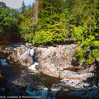 Buy canvas prints of Waterfalls at Betws-y-Coed in Wales by Linda Cooke
