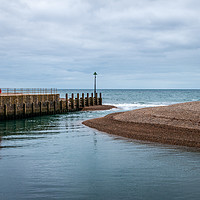 Buy canvas prints of Axmouth harbor entrance by Linda Cooke