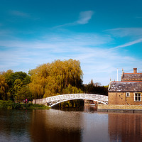 Buy canvas prints of Chinese Bridge at Godmanchester by Linda Cooke