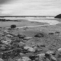Buy canvas prints of Chapel Porth Monochrome by Linda Cooke
