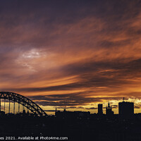 Buy canvas prints of A Newcastle Skyline Sunset by Gary Clarricoates