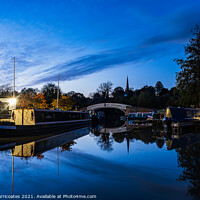Buy canvas prints of Braunston Marina Blue Hour by Gary Clarricoates