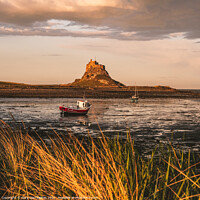 Buy canvas prints of Lindisfarne Castle at Low Tide by Gary Clarricoates