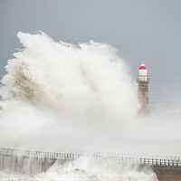 Buy canvas prints of Storm at Roker Lighthouse by Gary Clarricoates