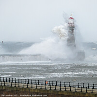 Buy canvas prints of Roker Lighthouse Engulfed by Gary Clarricoates