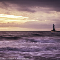 Buy canvas prints of A Moody Sunrise at Roker Lighthouse by Gary Clarricoates