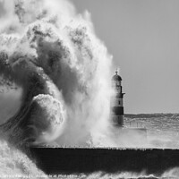 Buy canvas prints of Seaham Lighthouse under Attack by Gary Clarricoates