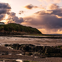 Buy canvas prints of Stormy Sunset at Low Hauxley by Gary Clarricoates
