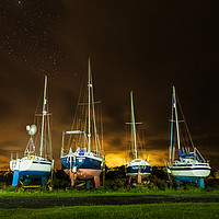Buy canvas prints of Midnight Boats by Gary Clarricoates