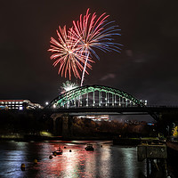 Buy canvas prints of Fireworks over the Bridge by Gary Clarricoates