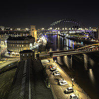 Buy canvas prints of Newcastle Bridges at Night by Gary Clarricoates