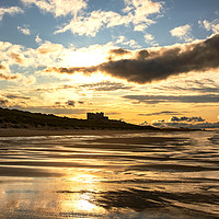 Buy canvas prints of Receding Tide at Bamburgh by Gary Clarricoates