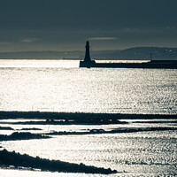 Buy canvas prints of Roker Lighthouse in Liquid Metal by Gary Clarricoates