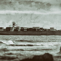 Buy canvas prints of Ship - Wet Plate Vintage Collection by Hemerson Coelho