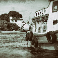 Buy canvas prints of Boat - Wet Plate Vintage Collection by Hemerson Coelho