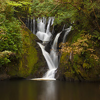 Buy canvas prints of Dyfi Furnace Waterfall in early autumn by Alan Hill