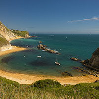 Buy canvas prints of Dorset Coastline on a hot summer day by Alan Hill
