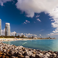 Buy canvas prints of Miami Beach panorama - sun, sand and sea by Alan Hill