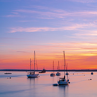 Buy canvas prints of Sunset over Poole Harbour Yachts by Alan Hill