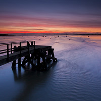 Buy canvas prints of Sunset over Poole Harbour at Hamworthy pier by Alan Hill
